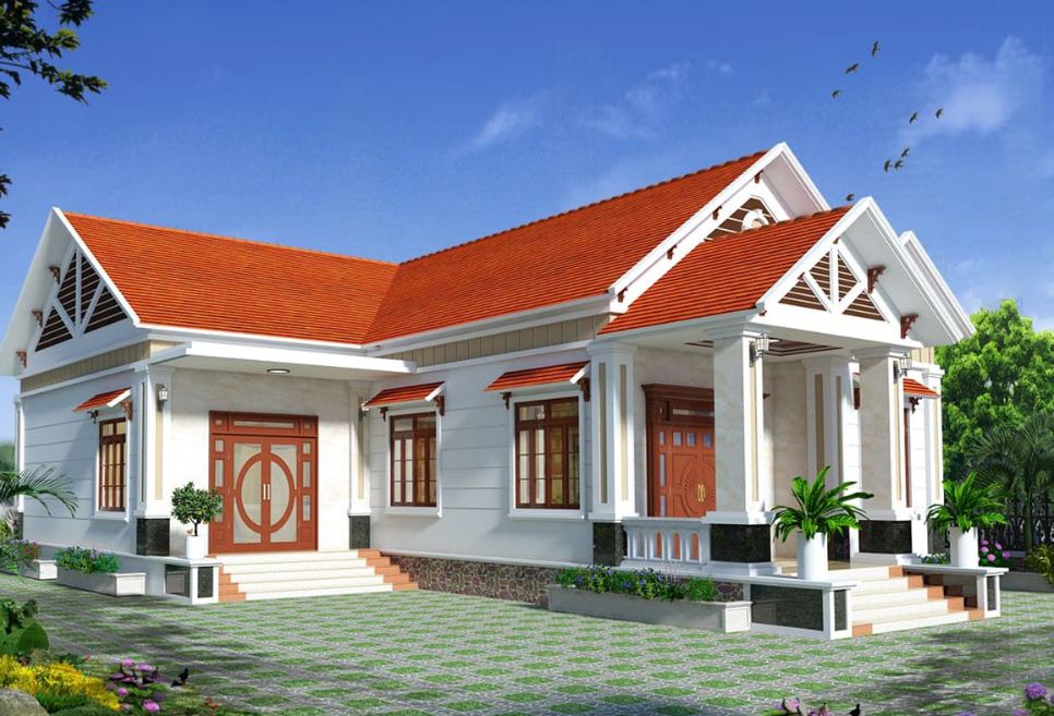 mẫu nhà cấp 4 chữ L mái tôn đẹp, ấn tượng nhất