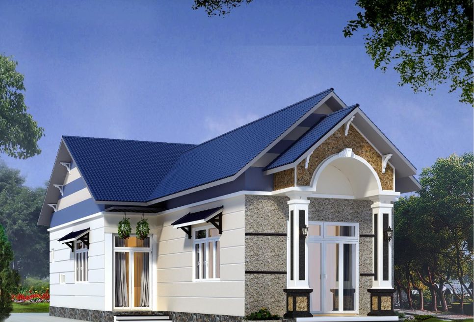 mẫu nhà cấp 4 chữ L mái tôn đẹp, ấn tượng nhất