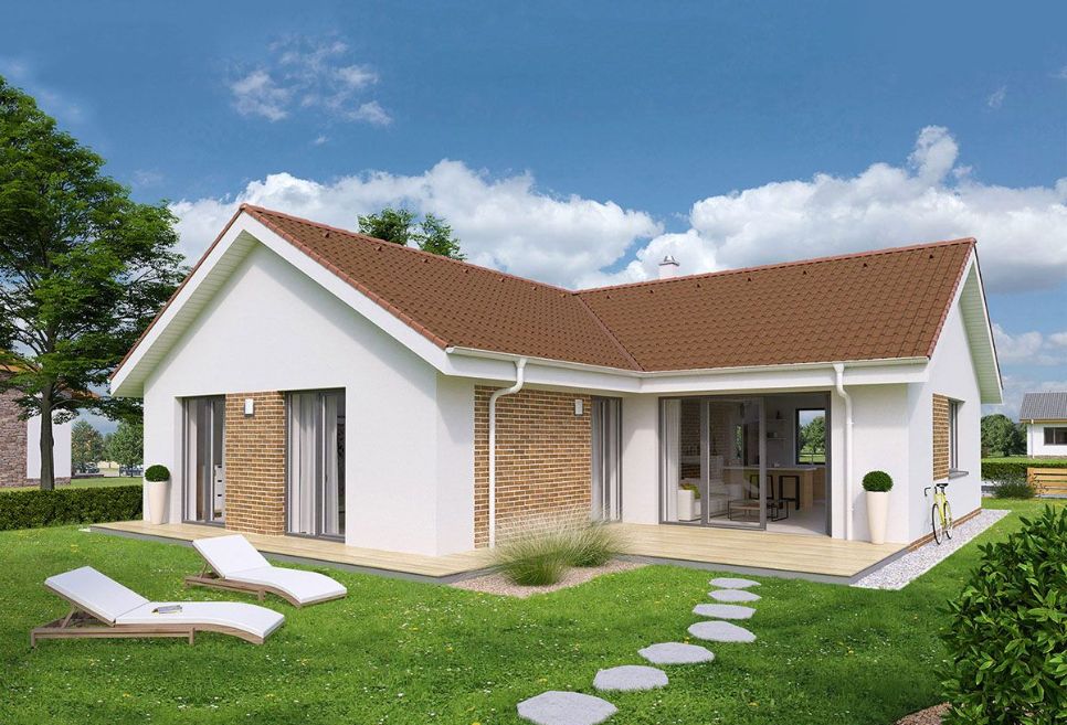 mẫu nhà cấp 4 chữ L mái tôn đẹp, ấn tượng nhất
