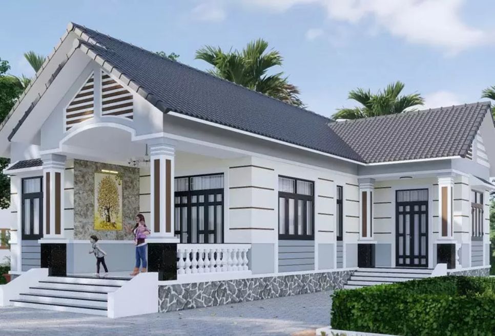mẫu nhà cấp 4 chữ L mái tôn đẹp, ấn tượng nhất