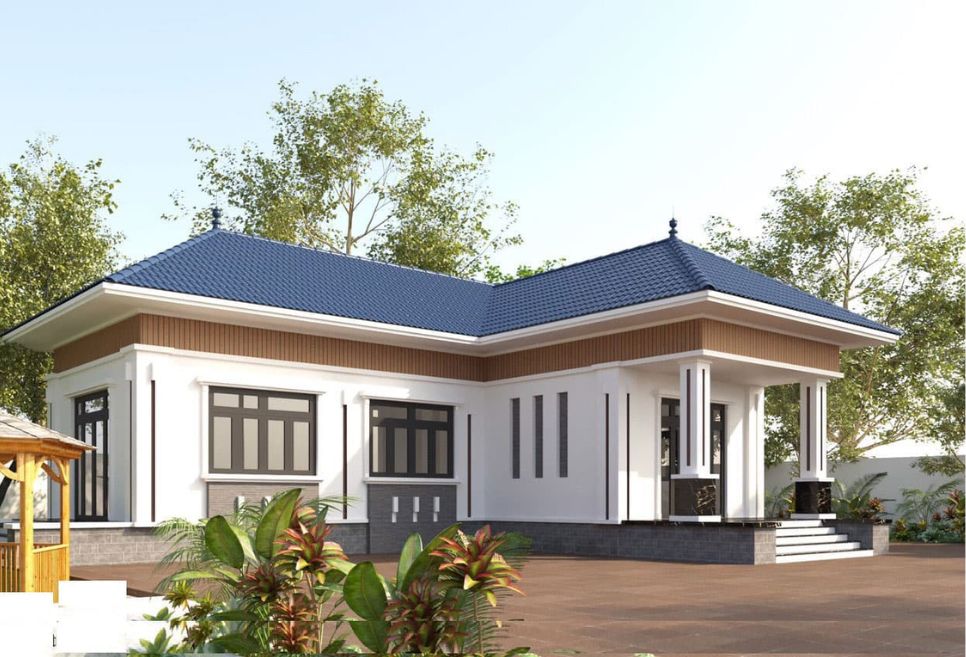 Tổng quan về nhà cấp 4 hình chữ L mái tôn